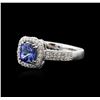 Image 1 : 14KT White Gold 1.56ct Tanzanite and Diamond Ring