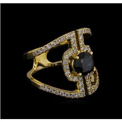 2.40ctw Black Diamond Ring - 14KT Yellow Gold