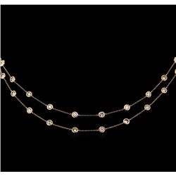 7.01ctw Diamond Necklace - 18KT Rose Gold