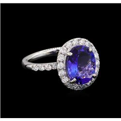 3.90ct Tanzanite and Diamond Ring - Platinum