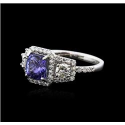 18KT White Gold 1.41ct Tanzanite and Diamond Ring