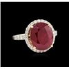 Image 1 : 8.74ct Ruby and Diamond Ring - 14KT Yellow Gold