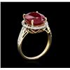 Image 3 : 8.74ct Ruby and Diamond Ring - 14KT Yellow Gold