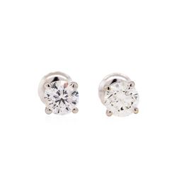 1.00ctw Diamond Stud Earrings - 14KT White Gold