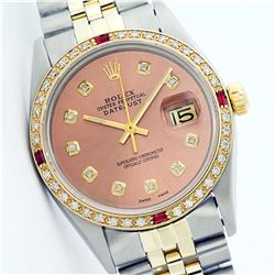 Rolex Two-Tone Diamond and Ruby DateJust Men's Watch