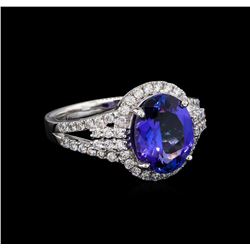 3.71ct Tanzanite and Diamond Ring - Platinum