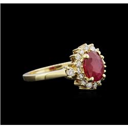 1.59ct Ruby and Diamond Ring - 14KT Yellow Gold