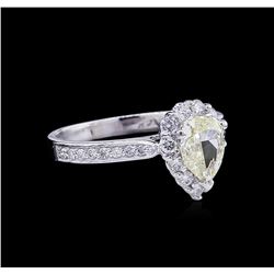 1.45ctw Fancy Light Yellow Diamond Ring - 14KT White Gold