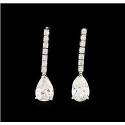 3.43ctw Diamond Earrings - 14KT White Gold