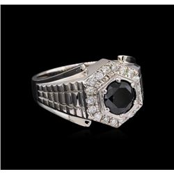 2.55ctw Black Diamond Ring - 14KT White Gold