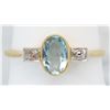 Image 8 : 0.42ct Aquamarine and Diamond Ring - 18KT Yellow Gold