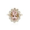 Image 2 : 14KT Yellow Gold 3.24ct Morganite and Diamond Ring