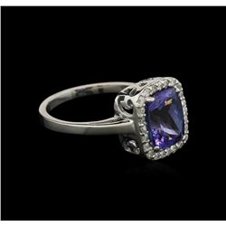 2.87ct Tanzanite and Diamond Ring - 14KT White Gold