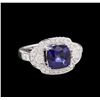 14KT White Gold 2.58ct Sapphire and Diamond Ring