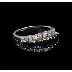 1.68ctw Sapphire and Diamond Ring - 14KT White Gold