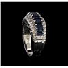 Image 4 : 1.68ctw Sapphire and Diamond Ring - 14KT White Gold