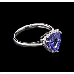 2.82ct Tanzanite and Diamond Ring - 14KT White Gold