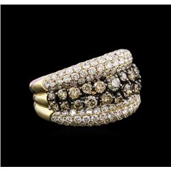 3.90ctw Fancy Brown Diamond Ring - 14KT Two-Tone Gold