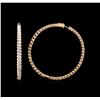 Image 2 : 11.03ctw Diamond Hoop Earrings - 18KT Rose Gold