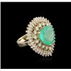 Image 2 : 14KT Yellow Gold GIA Certified 7.47ct Emerald and Diamond Ring