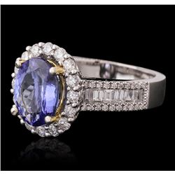 14KT Two-Tone Gold 1.97ct Tanzanite and Diamond Ring