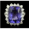 Image 3 : 14KT White Gold 13.13ct GIA Certified Tanzanite and Diamond Ring
