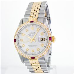 Rolex 14KT Two-Tone Ruby And Diamond DateJust Men's Watch