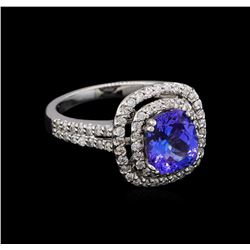 2.05ct Tanzanite and Diamond Ring - 14KT White Gold