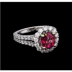 2.01ct Tourmaline and Diamond Ring - 18KT White Gold