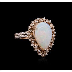 1.00ct Opal and Diamond Ring - 14KT Rose Gold