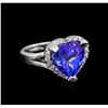 6.60ctw Tanzanite and Diamond Ring - 14KT White Gold