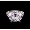 Image 2 : 11.71ct Kunzite, Sapphire, and Diamond Ring - 18KT White Gold