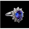 Image 1 : 2.58ct Tanzanite and Diamond Ring - 14KT White Gold