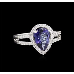 1.38ct Tanzanite and Diamond Ring - 14KT White Gold