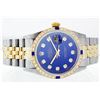 Image 6 : Rolex Two-Tone Diamond and Sapphire DateJust Men's Watch