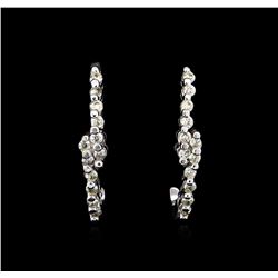 0.10ctw Diamond Earrings - 14KT White Gold