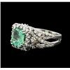 Image 1 : 14KT White Gold 2.31ct Emerald and Diamond Ring