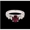 Image 2 : 1.51ct Ruby and Diamond Ring - 18KT White Gold