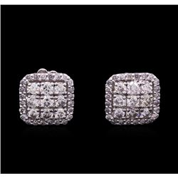 1.09ctw Diamond Earrings - 14KT White Gold