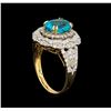 Image 4 : 2.71ct Apatite and Diamond Ring - 14KT Yellow Gold