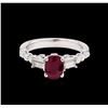 Image 2 : 1.60ct Ruby and Diamond Ring - 18KT White Gold