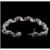 Image 3 : 6.84ctw Sapphire and Diamond Bracelet - 14KT White Gold