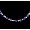 Image 3 : 14KT White Gold 51.10ctw Tanzanite and Diamond Necklace
