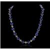 Image 4 : 14KT White Gold 51.10ctw Tanzanite and Diamond Necklace