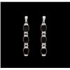 Crayola 21.00ctw Garnet and White Sapphire Earrings - .925 Silver