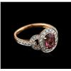 Image 1 : 18KT Rose Gold 1.37ct Spinel and Diamond Ring