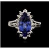 Image 2 : 14KT White Gold 2.76ct Tanzanite and Diamond Ring
