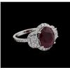 Image 1 : 5.00ct Ruby and Diamond Ring - 14KT White Gold