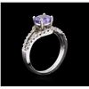 Image 3 : 1.43ct Tanzanite and Diamond Ring - 14KT White Gold