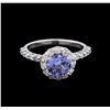 Image 2 : 1.30ct Tanzanite and Diamond Ring - 14KT White Gold